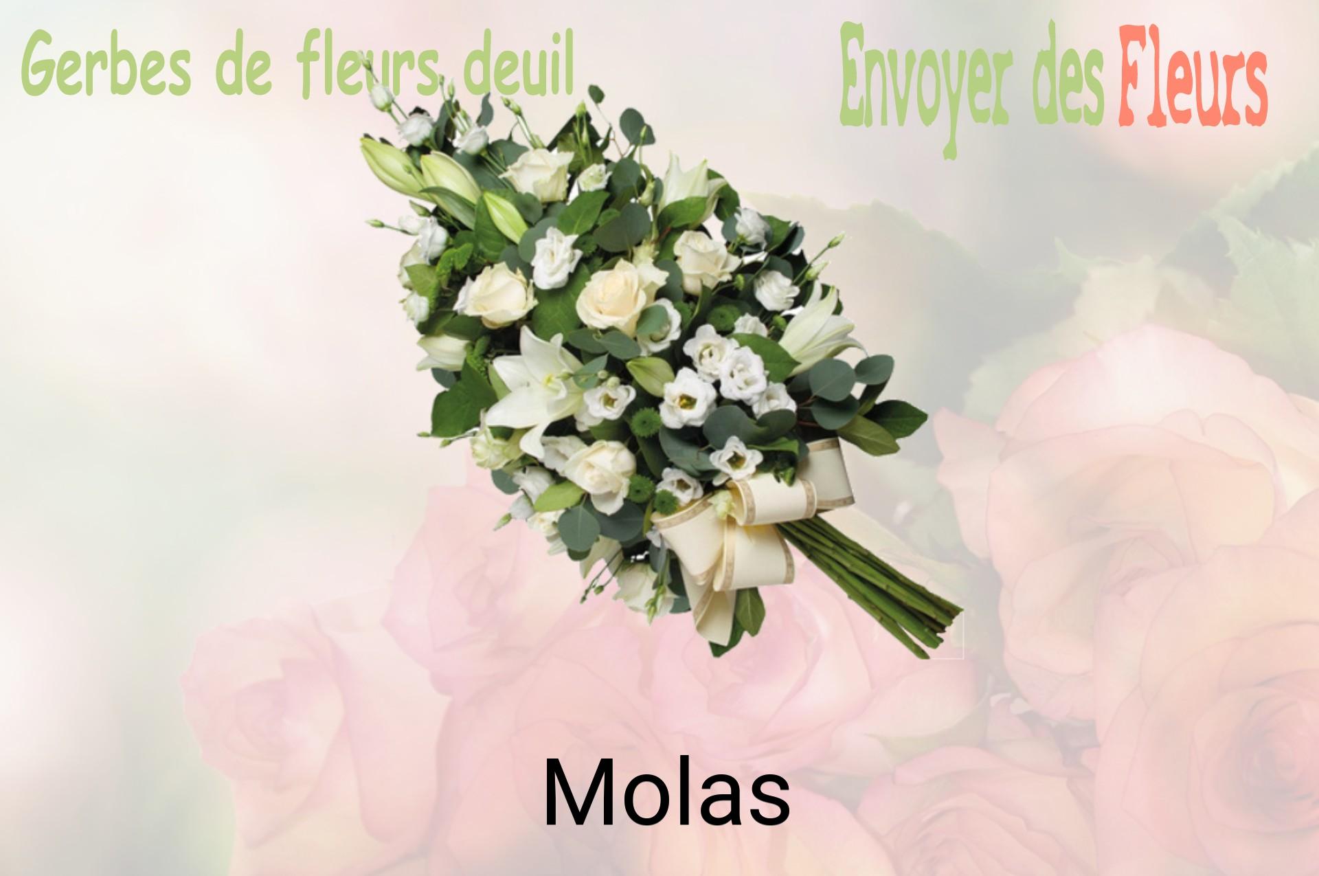 Gerbe de fleurs de deuil livrée à Molas